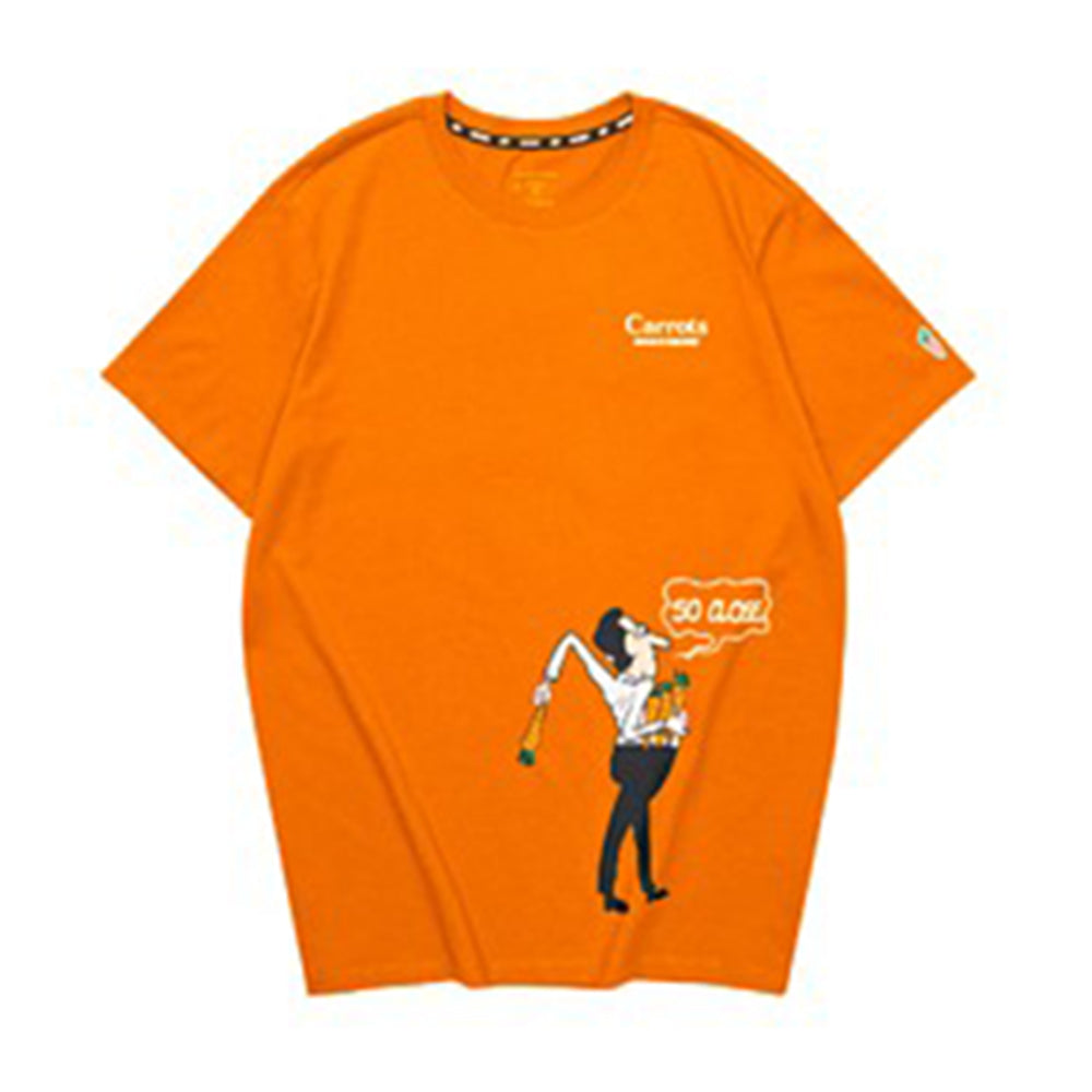 Carrot-themed Cartoon Print Short-Sleeve Couple T-shirt