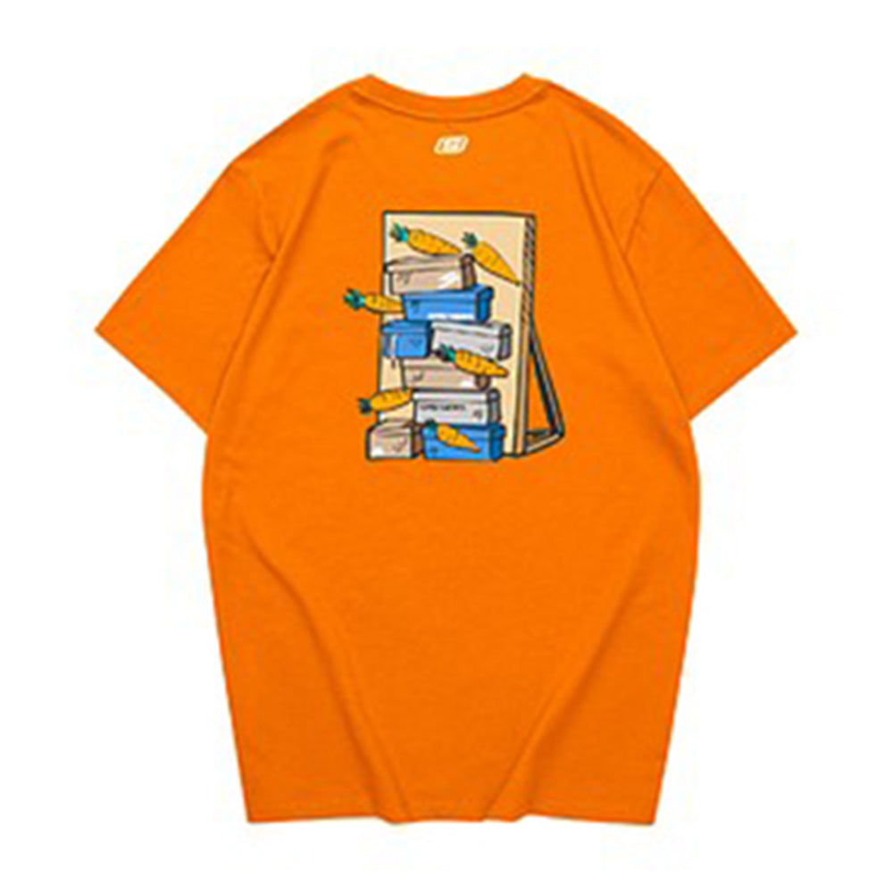 Carrot-themed Cartoon Print Short-Sleeve Couple T-shirt