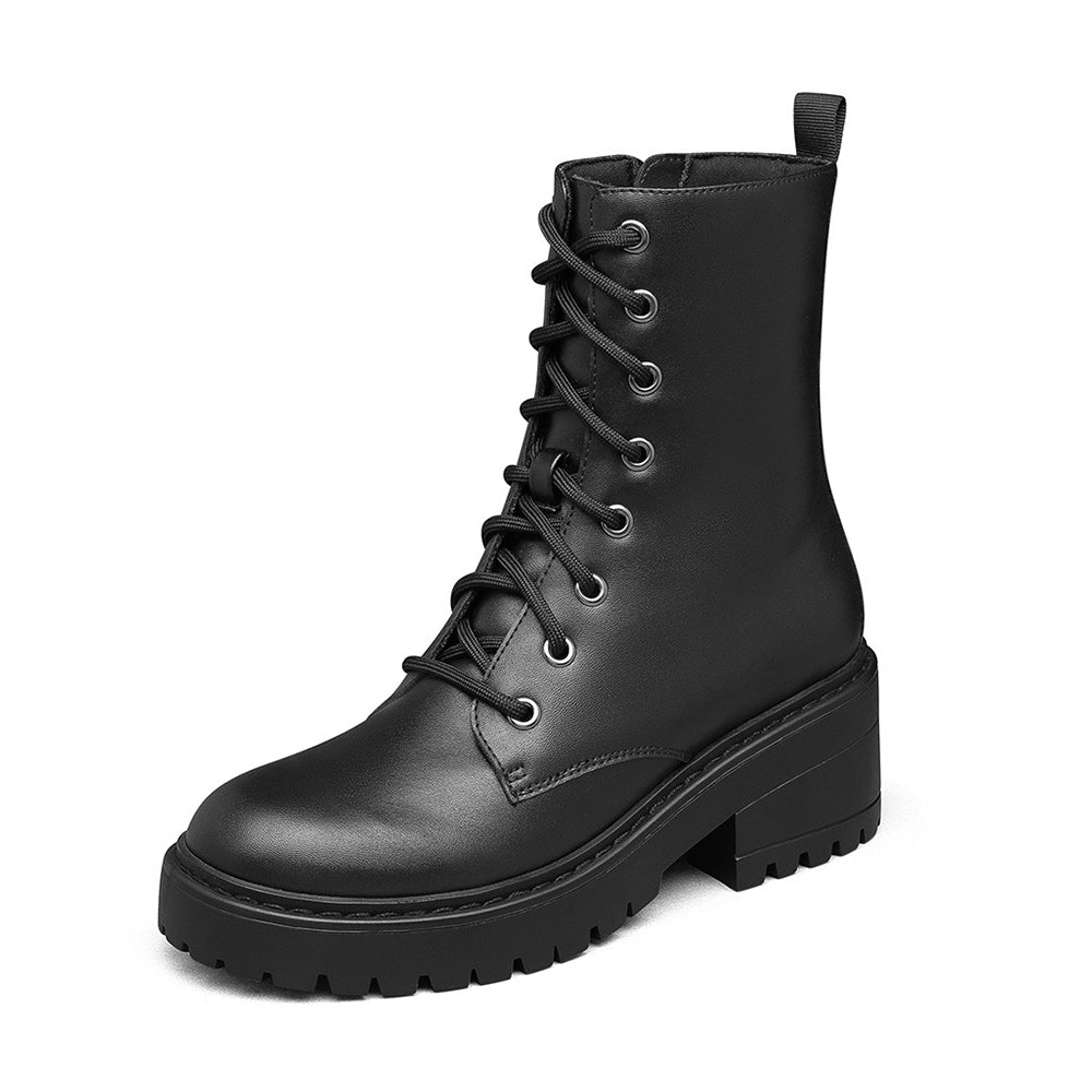 Women's High-Top Retro Chunky Heel Martin Boots