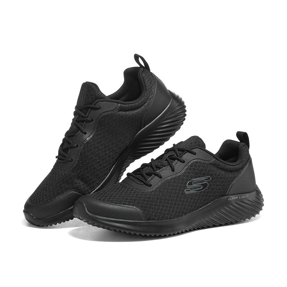 Men's Black Lace-Up Casual Sneakers