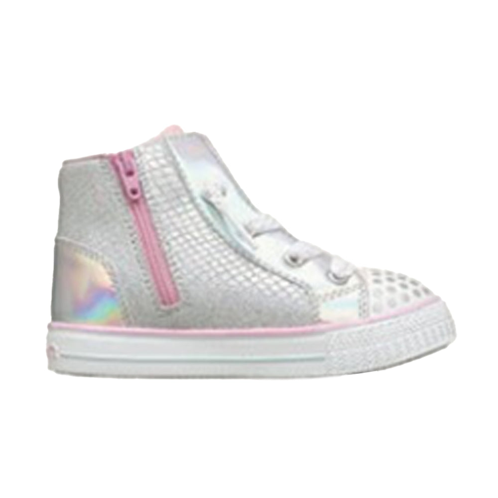 Girls' Casual High-Top Zipper Sneakers with Rhinestones